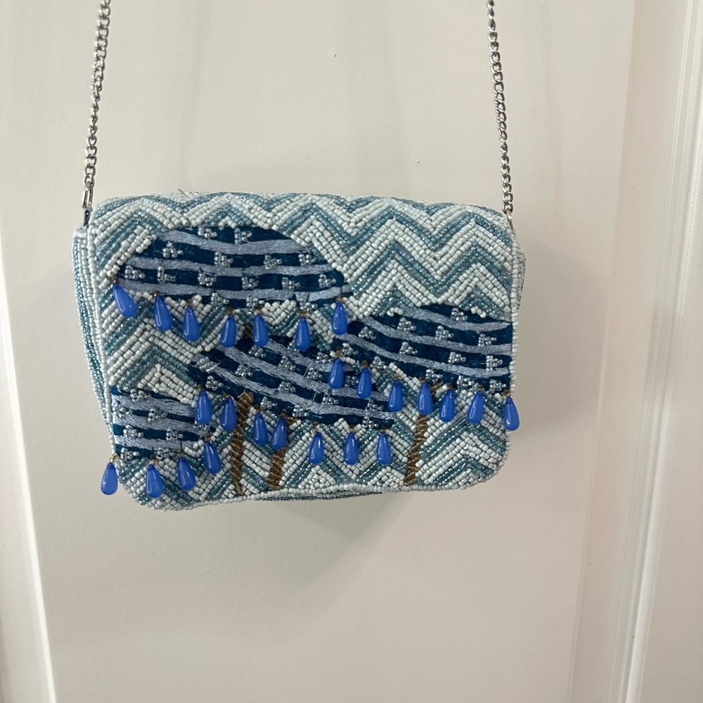 Blue Beaded Women's Bag